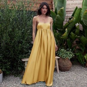 Fame and Partners The Rocco Dress - matte-satin gold size 6